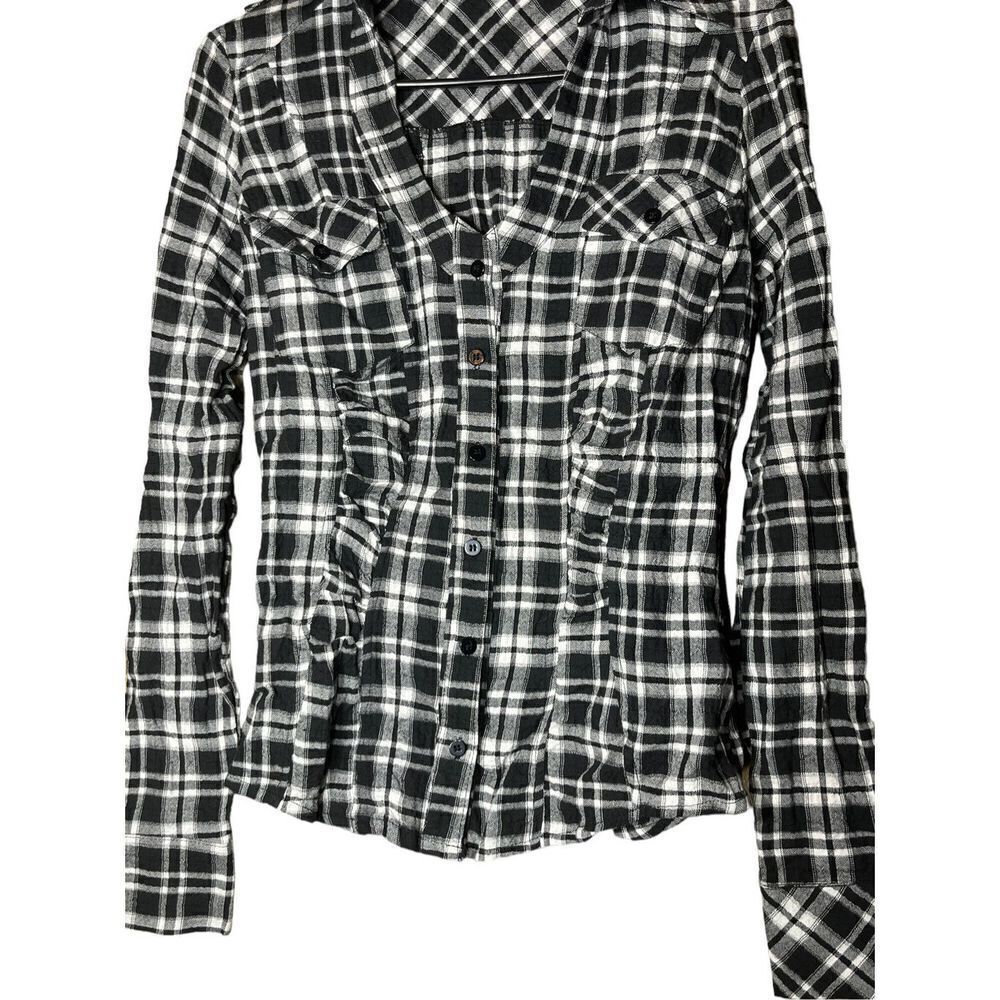 Vintage Y2K Sweet Love Hot Topic Plaid Button‎ Down Shirt Size Small - Picture 4 of 11